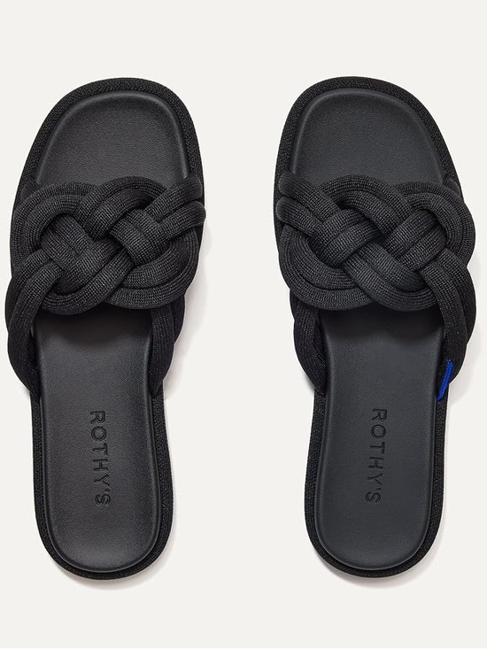 Rothy's Shoes - Rothy's Black Braided Knot Slide Sandals - Women